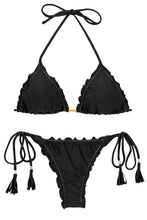 Carregar imagem no visualizador da galeria, Product Front: Rio De Sol Ensemble Set Shimmer-Black Frufru-Fio