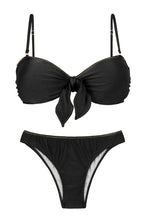 Carregar imagem no visualizador da galeria, Product Front: Rio De Sol Ensemble Set Shimmer-Black Bandeau-No Essential