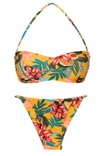 Carregar imagem no visualizador da galeria, Product Front: Rio De Sol Ensemble Set Lis Bandeau-Pli Cheeky-Fixa