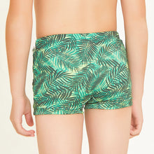 Carregar imagem no visualizador da galeria, Model Back: Uv Line Maillot De Bain Garçon Swim Trunks Kids Leaves Upf50+