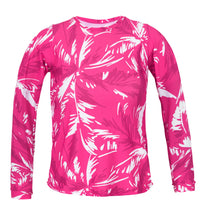 Carregar imagem no visualizador da galeria, Product Front: Rio De Sol Haut Top Pink-Palms Rash-Guard