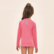 Carregar imagem no visualizador da galeria, Model Back: Uv Line T-Shirt Acqua Qr Code Chiclete Fluor Upf50+