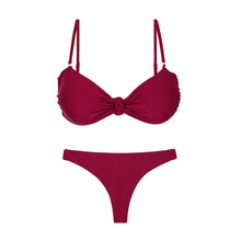 Carregar imagem no visualizador da galeria, Product Front: Rio De Sol Ensemble Set Touch-Carmim Bandeau-Joy Mia