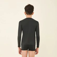 Carregar imagem no visualizador da galeria, Model Back: Uv Line T-Shirt Longsleeve Uvpro Kids Black Upf50+