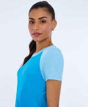 Carregar imagem no visualizador da galeria, Image 04: Alto Giro Fitness Haut T-Shirt Skin Fit Recortes Sport Azul Vivid