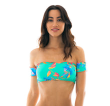 Carregar imagem no visualizador da galeria, Gallery: Rio De Sol Haut Top Acqua Flora Off Shoulder