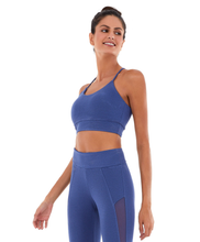 Carregar imagem no visualizador da galeria, Image 04: Alto Giro Fitness Haut Top Staff Alcinha Dupla Face Azul Movement