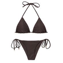 Carregar imagem no visualizador da galeria, Product Front: Rio De Sol Ensemble Set Shimmer-Coffee Tri-Inv Cheeky-Tie