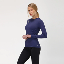 Carregar imagem no visualizador da galeria, Image 02: Uv Line T-Shirt Longsleeve Uvpro Fem Navy Blue Upf50+
