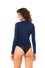 Carregar imagem no visualizador da galeria, Model Back: Rio De Sol Haut Navy Rash-Guard