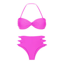 Carregar imagem no visualizador da galeria, Product Front: Rio De Sol Ensemble Set Vita-Pink Twist Highwaist-Spin