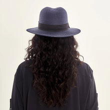 Carregar imagem no visualizador da galeria, Model Back: Uv Line Chapeau Panama Hat Shanghai Imp Uni Navy Blue Upf50+