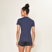 Carregar imagem no visualizador da galeria, Model Back: Uv Line Fitness Haut Sport Fit Fem Marinho Upf50+