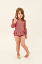 Carregar imagem no visualizador da galeria, Model Front: Uv Line Maillot De Bain Bébé Baby Shine Malva Up50+
