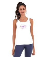 Carregar imagem no visualizador da galeria, Model Front: Alto Giro Fitness Haut Regata Skin Fit Inspiracionais Branco Optico