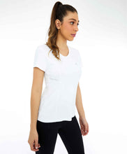 Carregar imagem no visualizador da galeria, Image 02: Alto Giro Fitness Haut T-Shirt Skin Fit Recortes Com Refletivos Branco Optico