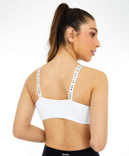 Carregar imagem no visualizador da galeria, Model Back: Alto Giro Fitness Haut Top Bodytex Alcas Personalizadas Branco