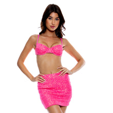 Carregar imagem no visualizador da galeria, Gallery: Luli Fama Jupe De Page Sequins Mini Skirt Pink