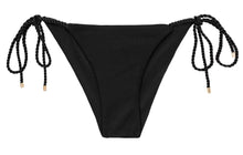 Carregar imagem no visualizador da galeria, Product Front: Rio De Sol Bas Bottom Shimmer-Black Cheeky-Rope
