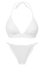 Carregar imagem no visualizador da galeria, Product Front: Rio De Sol Ensemble Set Bora-White Tri-Cos Cheeky-Fixa