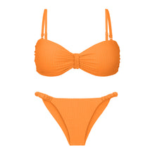 Carregar imagem no visualizador da galeria, Product Front: Rio De Sol Ensemble Set Dots-Mango Bandeau-Crispy Cheeky-Crispy