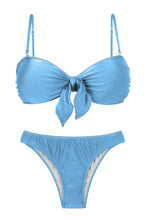 Carregar imagem no visualizador da galeria, Product Front: Rio De Sol Ensemble Set Shimmer-Baltic-Sea Bandeau-Knot Essential