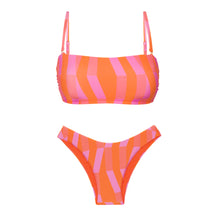 Carregar imagem no visualizador da galeria, Product Front: Rio De Sol Ensemble Set Sunrise Bandeau-Reto High-Leg