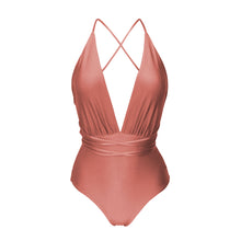 Carregar imagem no visualizador da galeria, Product Front: Rio De Sol Une Pièce Shimmer-Copper New Vegas