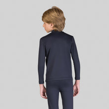 Carregar imagem no visualizador da galeria, Model Back: Uv Line T-Shirt Rash Guard Kids High-Neck Black Upf50+