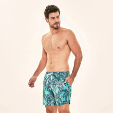 Carregar imagem no visualizador da galeria, Image 02: Uv Line Short De Bain Short Acqua Coqueiros Turquesa Upf50+
