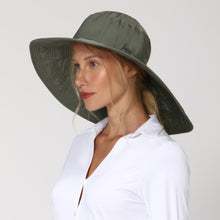 Carregar imagem no visualizador da galeria, Image 02: Uv Line Chapeau Souple/Capeline Hat Beverly Hills I18 Fem Green Militar Upf50+
