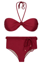 Carregar imagem no visualizador da galeria, Product Front: Rio De Sol Ensemble Set Shimmer-Divino Twist Belted-High-Waist
