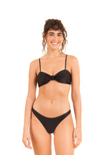 Carregar imagem no visualizador da galeria, Model Front: Rio De Sol Haut Top Shimmer-Black Bandeau-Joy
