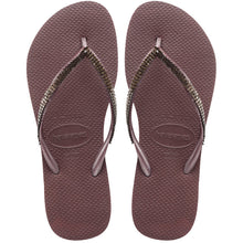 Carregar imagem no visualizador da galeria, Product Front: Havaianas Tongs Slim Metal Mesh Grape Wine
