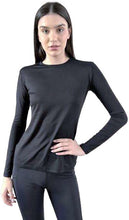 Carregar imagem no visualizador da galeria, Product Front: Uv Line T-Shirt Longsleeve Fem Skin Infratherm Preto Upf50+

