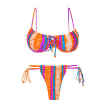 Carregar imagem no visualizador da galeria, Product Front: Rio De Sol Ensemble Set Stripes Balconet-Tie Pipa
