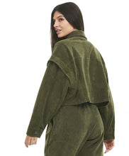 Carregar imagem no visualizador da galeria, Jaqueta Cropped Colete Stretch Verde Kalamata

