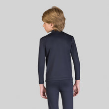 Carregar imagem no visualizador da galeria, Model Back: Uv Line T-Shirt Rash Guard Kids High-Neck Black Upf50+
