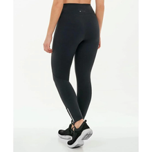 Carregar imagem no visualizador da galeria, Model Back: Alto Giro Fitness Bas Legging Supplex Ziper Barra Preto
