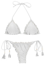 Carregar imagem no visualizador da galeria, Product Front: Rio De Sol Ensemble Set Shimmer-White Frufru-Fio
