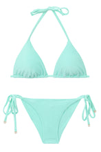 Carregar imagem no visualizador da galeria, Product Front: Rio De Sol Ensemble Set Malibu-Menta Tri-Inv Cheeky-Tie
