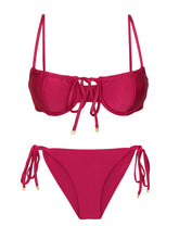Carregar imagem no visualizador da galeria, Product Front: Rio De Sol Ensemble Set Shimmer-Desejo Balconet-Tie Cheeky-Tie-Gold
