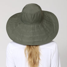 Carregar imagem no visualizador da galeria, Model Back: Uv Line Chapeau Souple/Capeline Hat Beverly Hills I18 Fem Green Militar Upf50+
