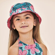 Carregar imagem no visualizador da galeria, Model Front: Uv Line Bob Napoli Kids Hibiscus Upf50+
