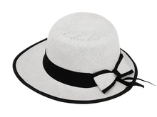 Carregar imagem no visualizador da galeria, Model Back: De Punta En Blanco Chapeau Panama Lady Golf White Black
