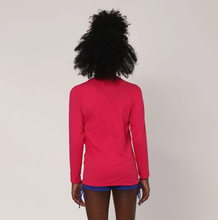 Carregar imagem no visualizador da galeria, Model Back: Uv Line T-Shirt Longsleeve Uvpro Kids Pink Upf50+
