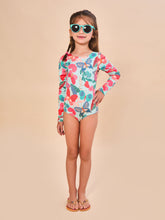 Carregar imagem no visualizador da galeria, Model Front: Uv Line Une Pièce Fille Swimsuit Girl Borboletinha Upf50+
