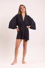 Carregar imagem no visualizador da galeria, Image 06: Rio De Sol Robe De Plage Black Kimono
