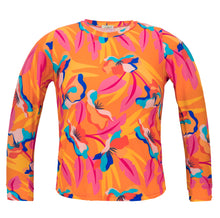 Carregar imagem no visualizador da galeria, Product Front: Rio De Sol Haut Top Orange-Bloom Rash-Guard
