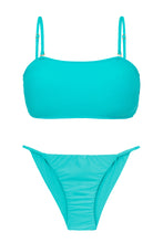 Carregar imagem no visualizador da galeria, Product Front: Rio De Sol Ensemble Set Jade Bandeau-Reto Cheeky-Fixa
